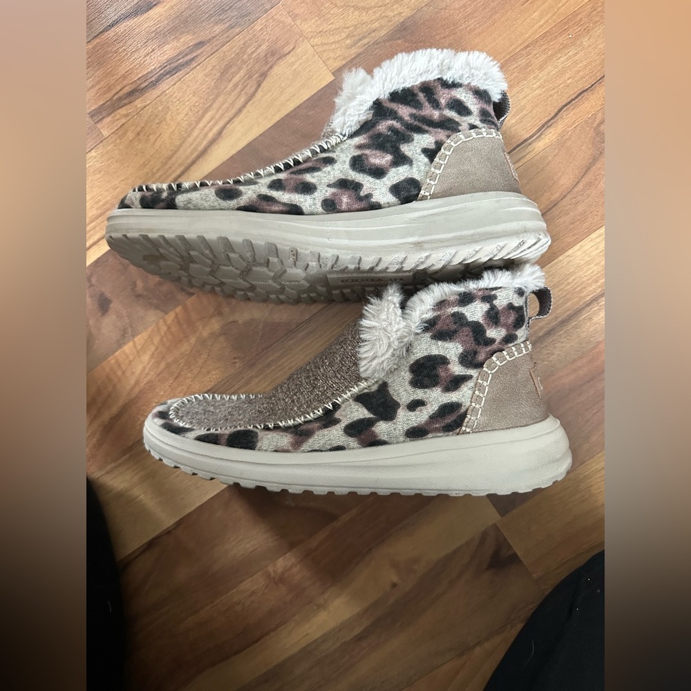 Hey Dude Leopard Print Ankle Boots